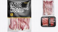 2388+ Plastic Vacuum Bag with Bacon PSD Mockup Elegant and Versatile PSD Resource