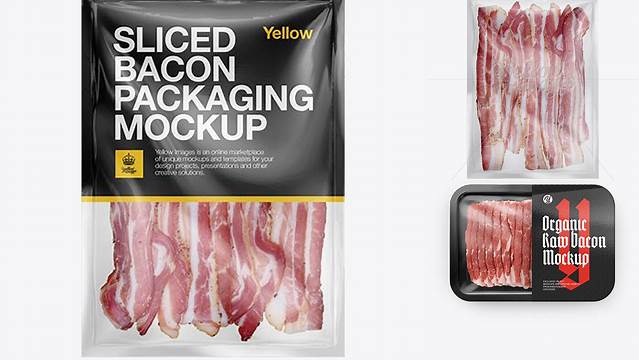 2388+ Plastic Vacuum Bag with Bacon PSD Mockup Elegant and Versatile PSD Resource