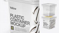 2389+ Clear Plastic Container PSD Mockup Half Side View High-Angle Shot Smart Layer PSD