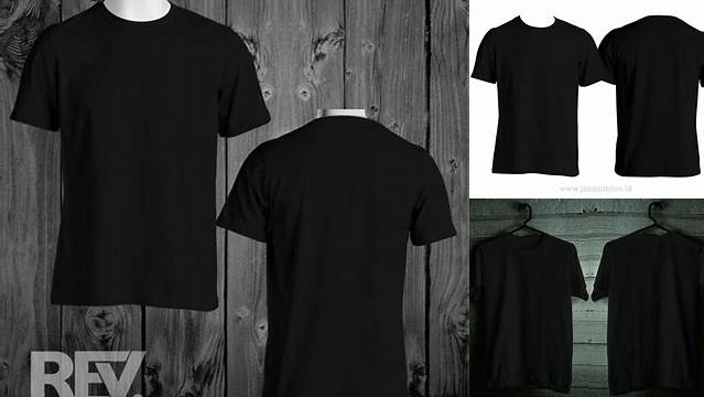 2390+ Mockup Kaos Polos Hitam Depan Belakang PSD Download