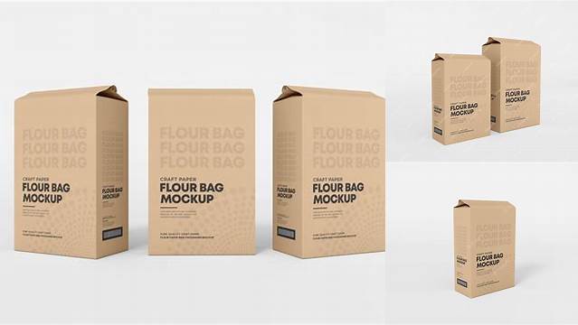 2391+ Two Kraft Paper Flour Bags PSD Mockup Custom Design Freebie PSD