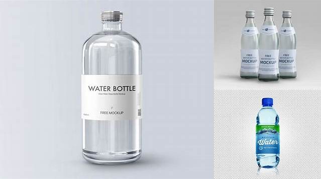 2392+ 500ml Clear Glass Bottle with Water PSD Mockup Download Free Editable PSD Template