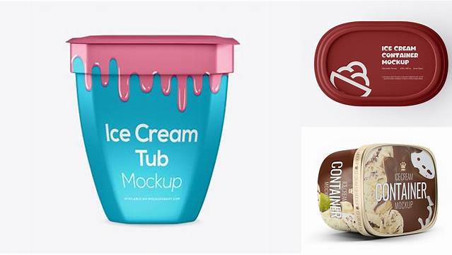 2397+ 16oz Ice Cream Container PSD Mockup Layered Photoshop Template