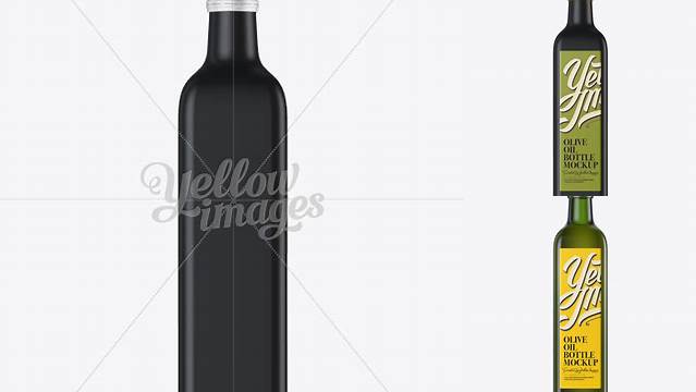 2398+ 0.75L Black Glass Olive Oil Bottle PSD Mockup Creative High-Resolution PSD Freebie