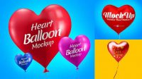 2398+ Heart Shaped Balloon PSD Mockup Fully Layered PSD Freebie