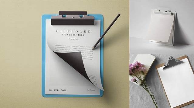 2399+ Textured Clipboard With Paper PSD Mockup Front View Free Design Resource