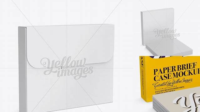 240+ Square Paper Brief Case PSD Mockup Halfside View Creative Design Mockup