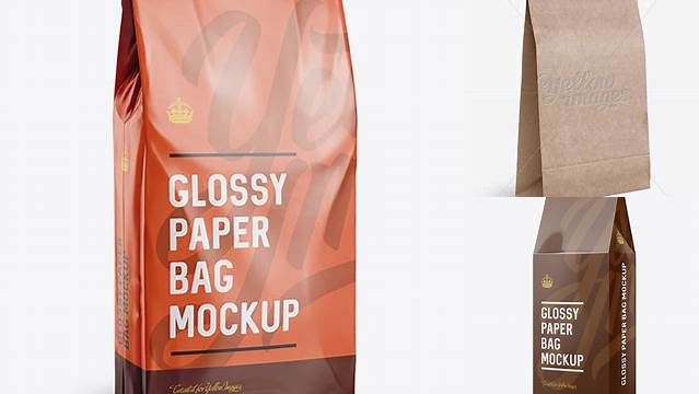 2404+ Glossy Paper Bag PSD Mockup Halfside View Creative Design PSD Free Download