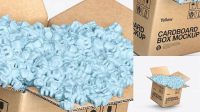 2407+ Cardboard Box with Styrofoam Filling PSD Mockup Customizable Design Files