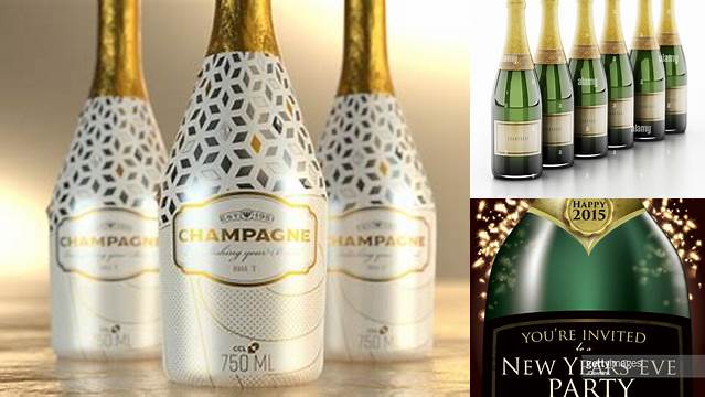 2408+ Champagne Bottle with White Wine In Shrink Sleeve Versatile Photoshop File