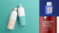 2408+ Plastic Cosmetic Bottle with Batcher PSD Mockup Creative Free PSD Graphic Design