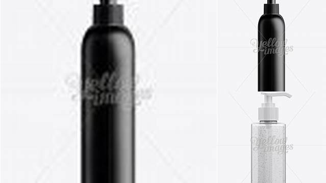 241+ Black Plastic Cosmetic Bottle with Batcher 500 ml Elegant Free Template