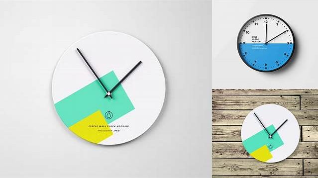 2410+ Wall Clock PSD Mockup Professional Photoshop Design Freebie