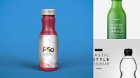 2413+ Plastic Bottle With Matt Finish PSD Mockup Smart Object-Based PSD Template Free