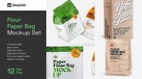 2418+ Paper Flour Bag PSD Mockup Halfside View Digital Photoshop Free Mockup