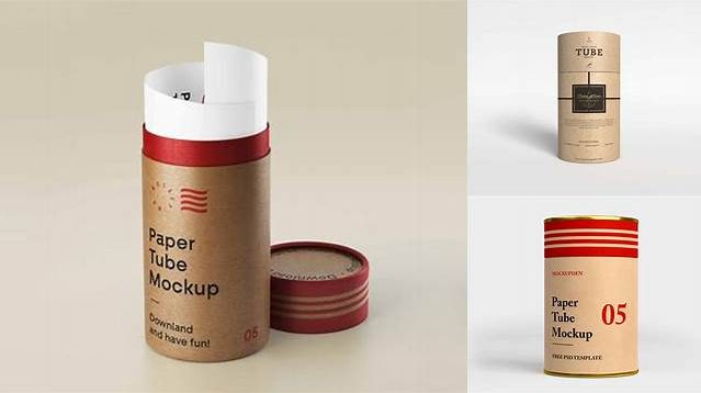 2419+ Paper Tube PSD Mockup Front View Smart Layer PSD