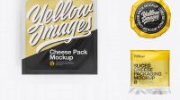 2421+ Cheese Pack PSD Mockup Front & Back Views High-Angle Shot Download Premium Free PSD