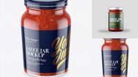 2422+ Clear Glass Jar with Meat Sauce PSD Mockup Elegant and Stylish Mockup