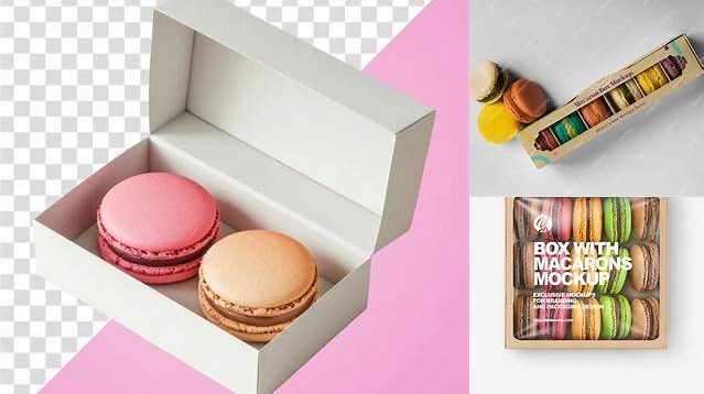 2422+ Macaron Box Mockup Smart PNG Image