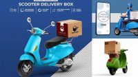 2422+ Motorcycle Delivery Box Mockup PSD Free Download