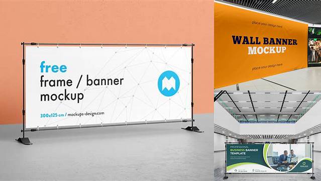 2423+ Horizontal Banner Mockup Free PSD