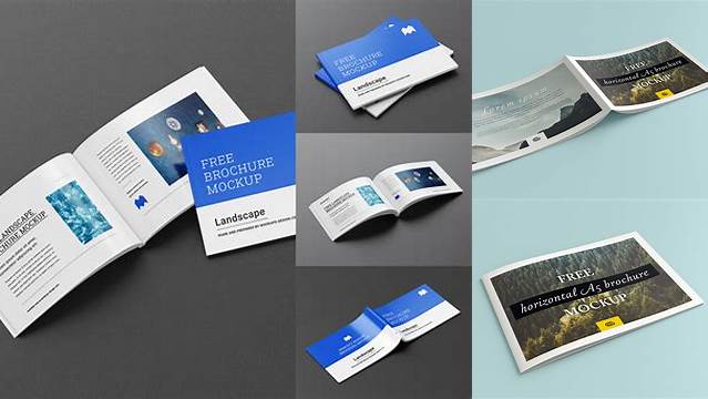 2425+ A5 Landscape Brochure Mockup Free Mockup Templates