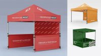 2425+ Advertising Display Tent PSD Mockup Half Side View High-Angle Shot Versatile and Modern PSD Mockup