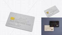 2427+ Metal Credit Card PSD Mockup High-Angle Shot Creative Digital PSD Download