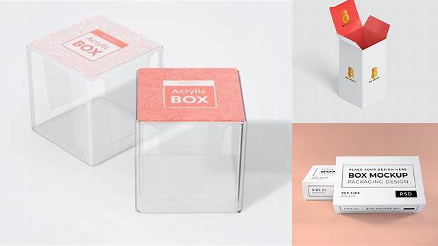 2429+ Acrylic Box Mockup PSD Download