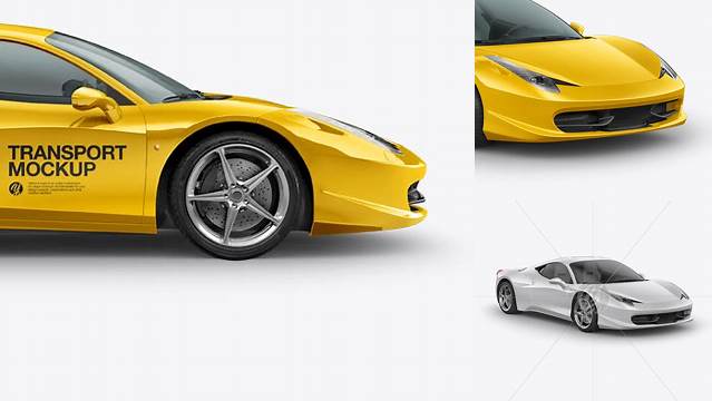 243+ Ferrari 458 Italia PSD Mockup Side View Advanced Editable Template Free