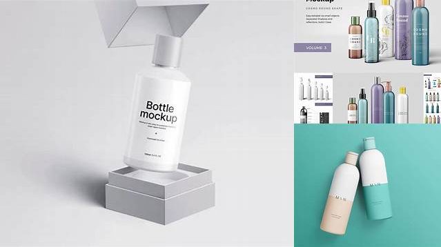 243+ Glossy Cosmetic Bottle PSD Mockup High-Angle Shot Advanced Photoshop Design Free