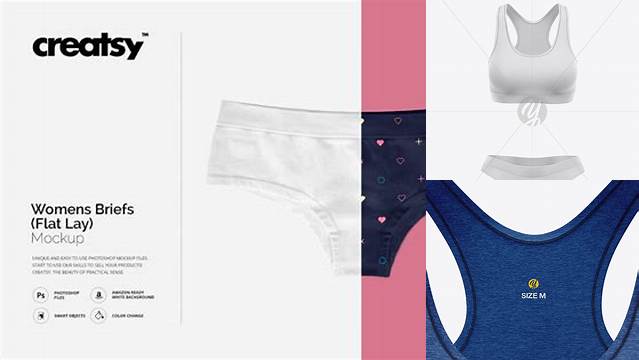 2434+ Women`s Underwear Kit PSD Mockup Front View Unique and Creative Free PSD File