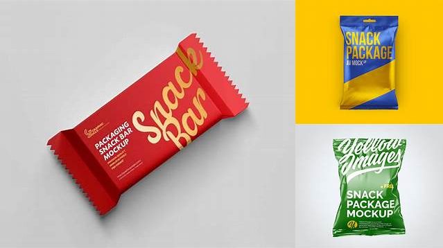 2435+ Matte Snack Pack PSD Mockup Half Side View Layered PSD File Free Download