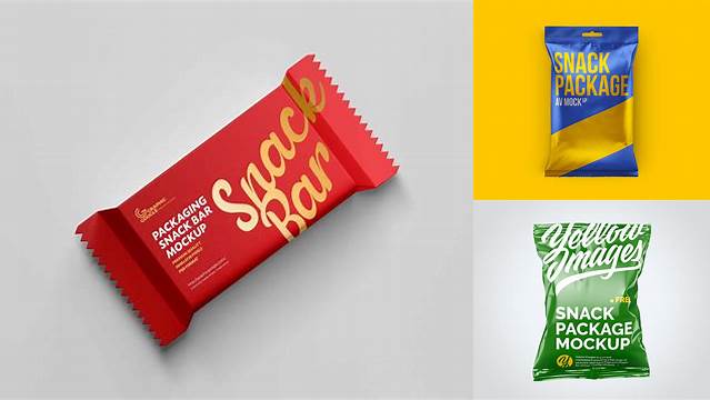 2435+ Matte Snack Pack PSD Mockup Half Side View Layered PSD File Free Download