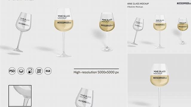 2439+ Red Wine Glass PSD Mockup Smart Object PSD Template