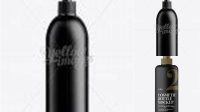 2443+ Black Plastic Cosmetic Bottle with Batcher 500 ml Customizable PSD Templates