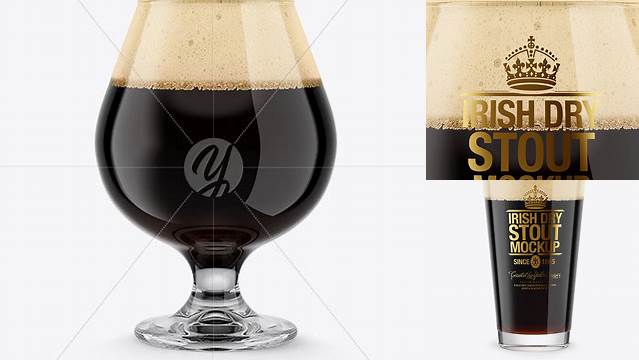 2445+ Snifter Glass With Irish Dry Stout Beer PSD Mockup High-Quality Editable PSD