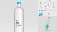 2449+ Amber Glass Water Bottle PSD Mockup Fully Layered Photoshop Freebie