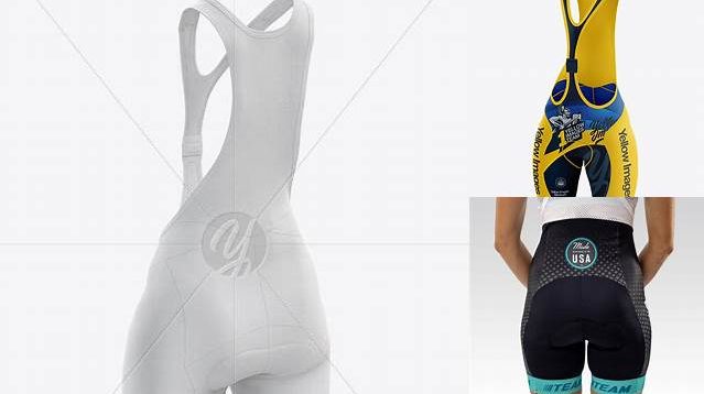 2449+ Women’s Cycling Bib Shorts PSD Mockup Back View Free Photoshop Mockup Design