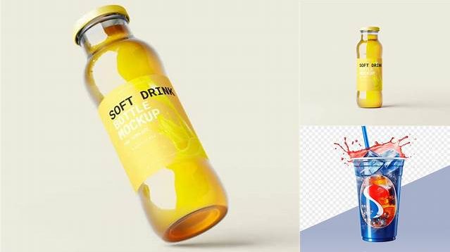 2450+ Clear Glass Soft Drink PSD Mockup PSD for Creative Projects