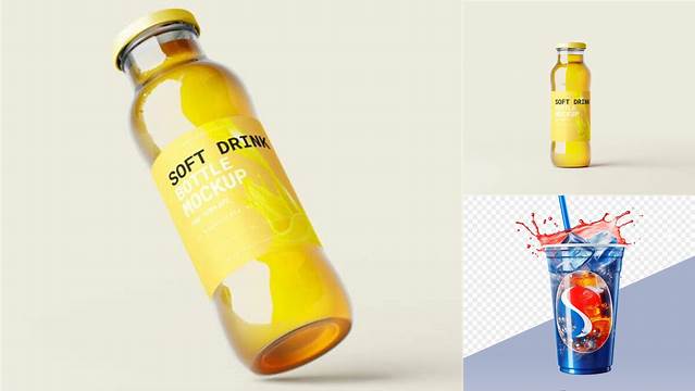 2450+ Clear Glass Soft Drink PSD Mockup PSD for Creative Projects