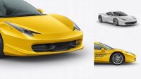 2460+ Ferrari 458 Italia PSD Mockup Half Side View Download Premium PSD Resource