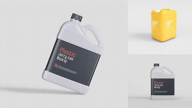 2462+ Glossy Plastic Jerry Can PSD Mockup Front View Free Mockup Templates