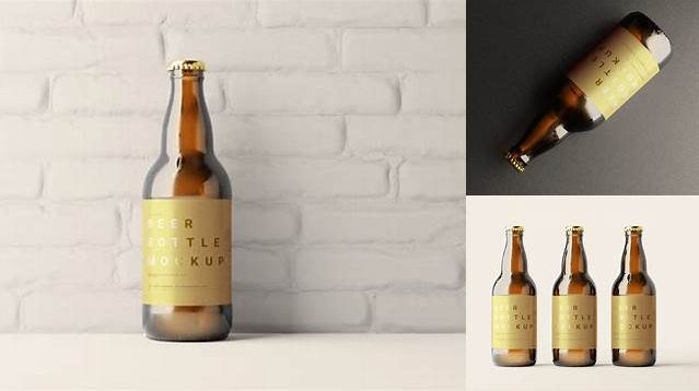 2463+ Dark Amber Beer Bottle With Cork PSD Mockup Custom Graphic Mockup File