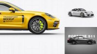 2467+ Porsche Mockup Elegant PSD Mockup