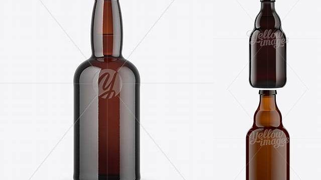 2468+ Black Amber Bottle with Dark Beer 330ml Smart Object Free Photoshop File