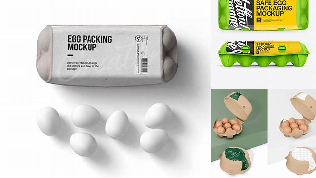 2469+ 10 Egg Carton PSD Mockup Front Unique High-Resolution Photoshop Mockup