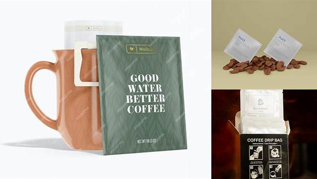 2474+ Drip Coffee Bag Mockup Professional PSD Mockup