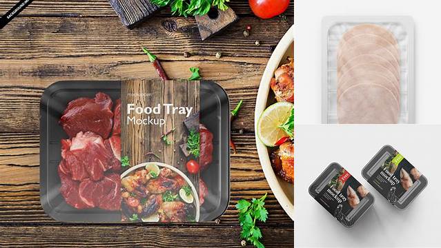 2474+ Tray With Ham PSD Mockup Smart Design Template Free