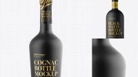 2478+ Cognac Black Matte Bottle PSD Mockup Front View High-Quality Creative PSD